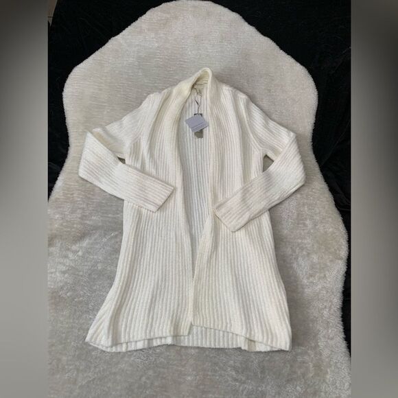 New Chicos Cozy Cardigan‎ Zenergy Knit Jacket Open Front White Size 2 - Picture 1 of 8